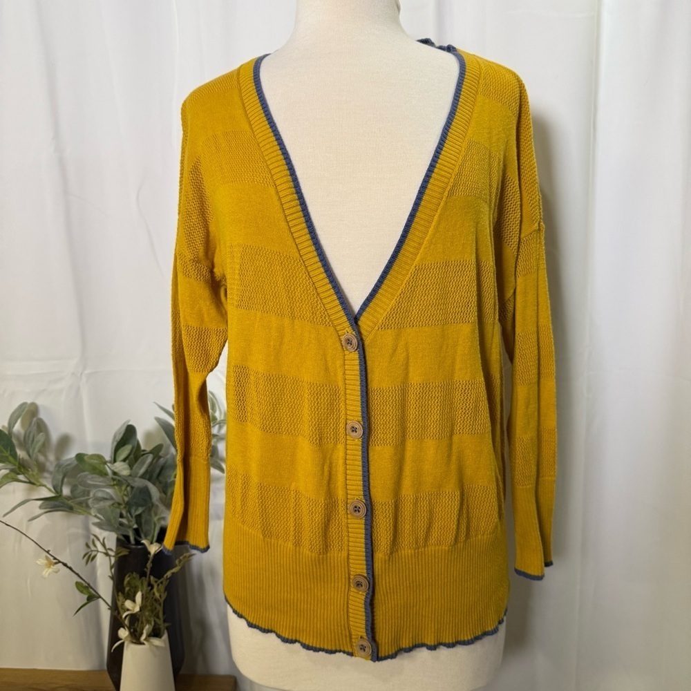 3/$20 Matilda Jane Joanna Gaines Sweater long sleeve button down yellow size Med - Picture 9 of 9